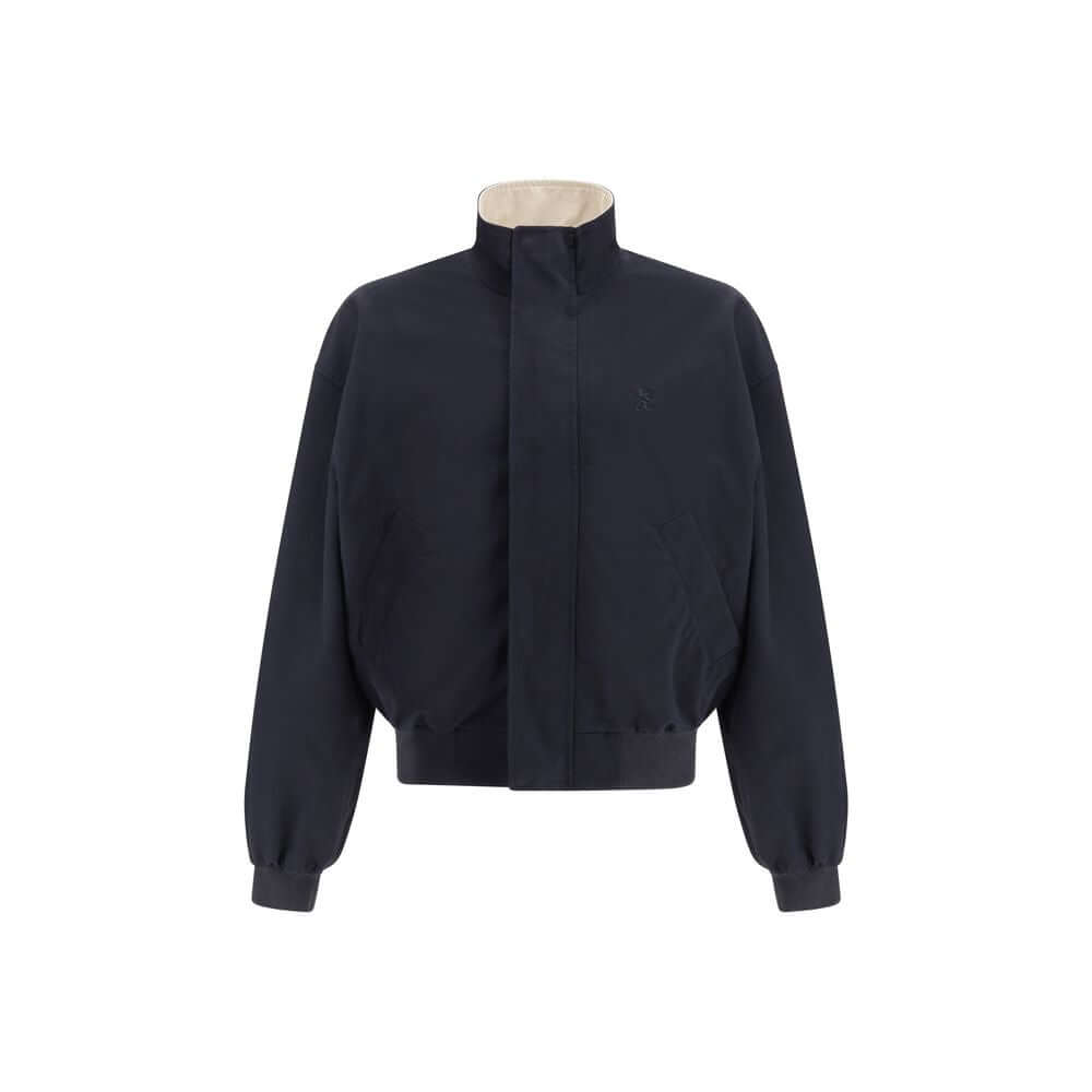 Blue Cotton BomberThe reversible cotton Blouson by Balenciaga embodies contemporary elegance through clean lines and refined minimalism. Bold proportions and precise tailoring showcase the Maison’s mastery, opting for a silhouette defined by structure rat