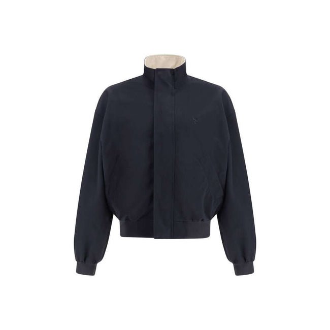 Blue Cotton BomberThe reversible cotton Blouson by Balenciaga embodies contemporary elegance through clean lines and refined minimalism. Bold proportions and precise tailoring showcase the Maison’s mastery, opting for a silhouette defined by structure rat