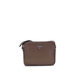 Brown Calf Leather Bos Taurus Shoulder BagPrada’s Logo Shoulder Bag is an elegant and functional accessory made of fine calfskin leather. Featuring a zippered closure and an adjustable buckled shoulder strap, it has metal hardware that enhances its charac