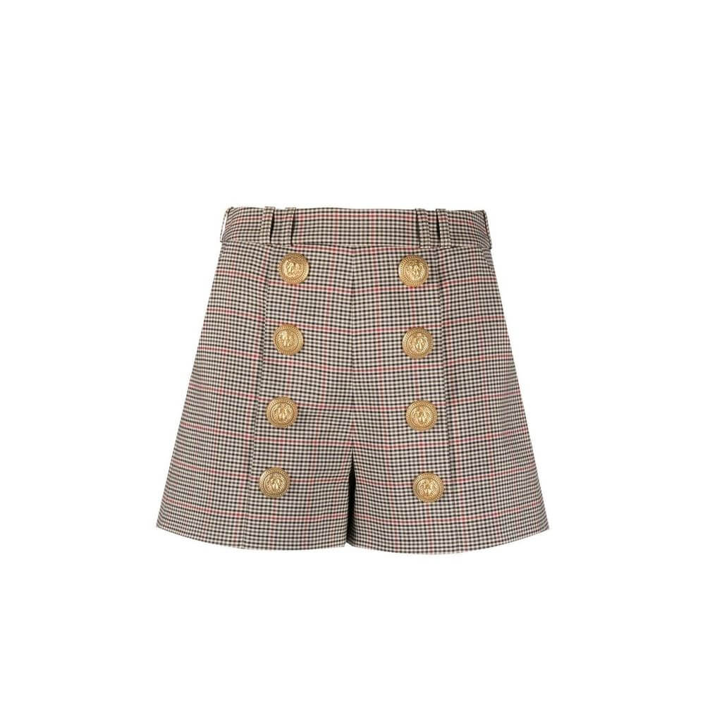 Beige Polyester Short And Mini ShortsDescription: – Composition: 55% Polyester 45% Wool – Back zip closure – Belt loops – Hight waist – Decorative gold-tone buttons – Made in Poland – Gender: WOMEN – Size & Fit: The model wears size 36Beige Polyester Shor