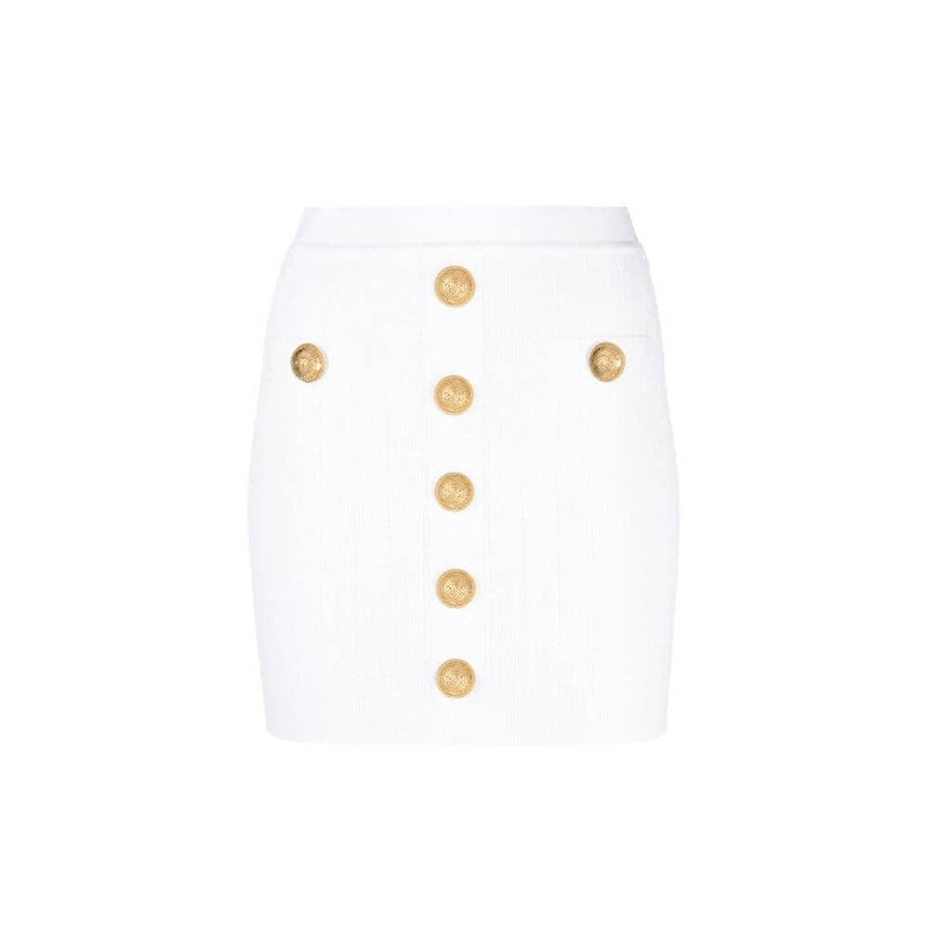 White Polyester Mini SkirtDescription: – Composition: 17% Polyester 83% Viscose – Back zip closure – Hand wash – Gold-tone decorative buttons – Made in France – Gender: WOMEN – Size & Fit: THE MODEL IS 175 CM HEIGHT AND WEARS A SIZE 38 FRWhite Polyester M