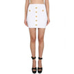 White Polyester Mini SkirtDescription: – Composition: 17% Polyester 83% Viscose – Back zip closure – Hand wash – Gold-tone decorative buttons – Made in France – Gender: WOMEN – Size & Fit: THE MODEL IS 175 CM HEIGHT AND WEARS A SIZE 38 FRWhite Polyester M