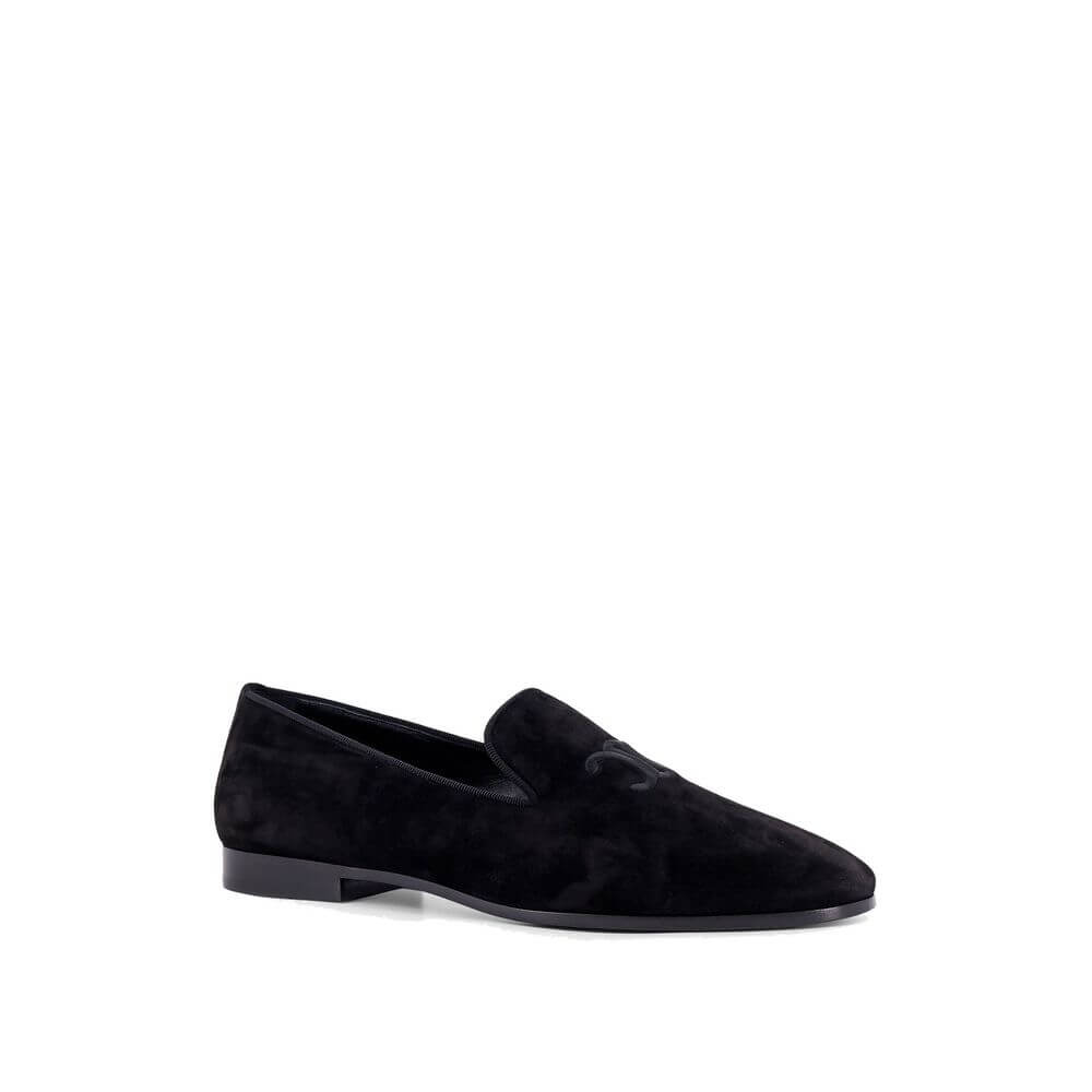 Black Calfskin Slip-On LoafersDescription: – Composition: 100% calf leather – Inner: Leather – Insole: Leather – Sole: Leather – Round toe – Branded insole – Slip-on design – Top embroidered logo detail – Made in Italy – Gender: MEN –Black Calfskin Slip-O