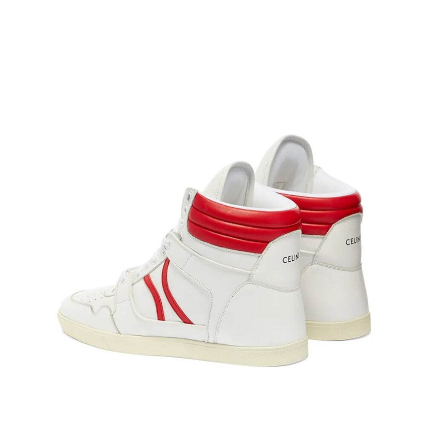 White Lamb Leather High Top SneakersDescription: – Composition: 10% Lamb Leather 90% calf leather – Inner: Leather – Insole: Leather – Sole: Rubber – high-top design – Perforated detail – Front lace-up closure – Front and back logo detail – Mesh lining –
