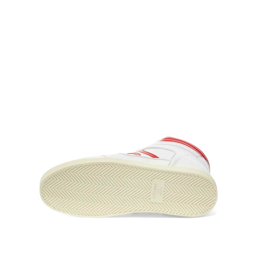 White Lamb Leather High Top SneakersDescription: – Composition: 10% Lamb Leather 90% calf leather – Inner: Leather – Insole: Leather – Sole: Rubber – high-top design – Perforated detail – Front lace-up closure – Front and back logo detail – Mesh lining –