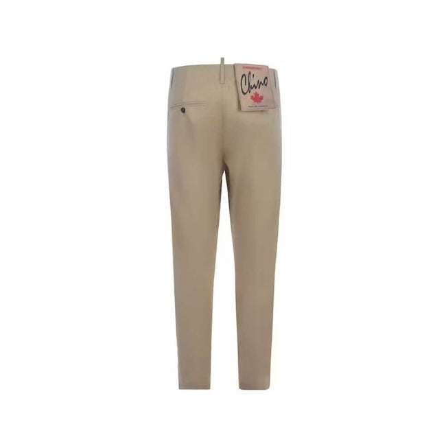 Beige Cotton Chino PantsDescription: – Composition: 100% Cotton – Front button closure – Two side pockets – Belt loops – Machine wash – Two back pockets – Front logo detail – Zip legs detail – Made in Romania – Gender: MEN –Beige Cotton Chino Pants${tagsD
