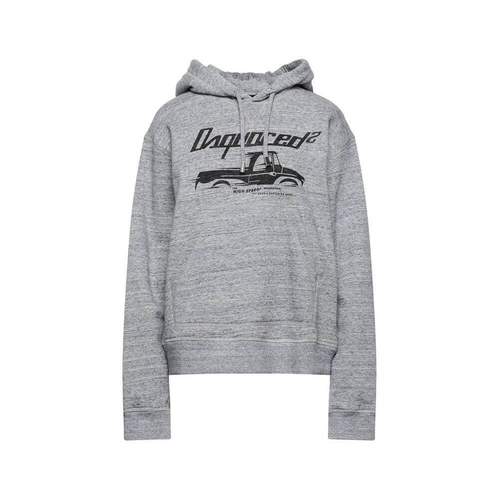 Gray Cotton SweatshirtDescription: – Composition: 100% Cotton – Long sleeves – Drawstring hood – Kangaroo pocket – Truck motif on the front – Gender: WOMEN –Gray Cotton Sweatshirt${tagsDsquared²Aulae Gray Cotton Sweatshirt Dsquared²Aulae Gray Cotton Sweat