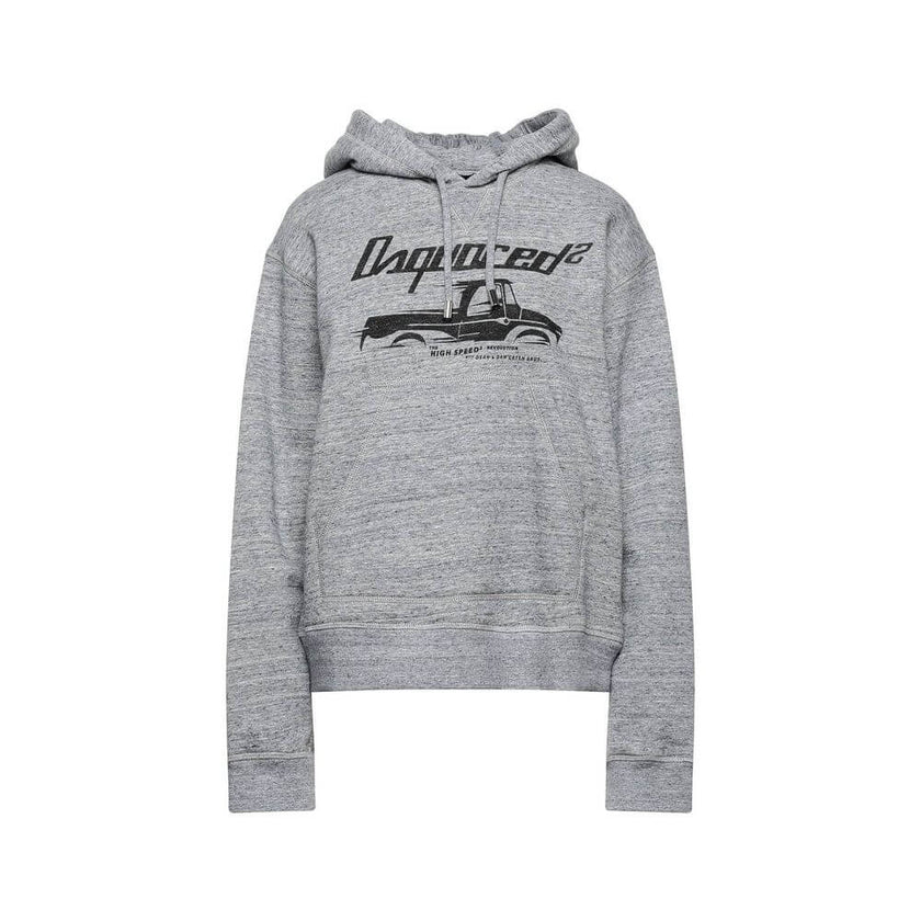 Gray Cotton SweatshirtDescription: – Composition: 100% Cotton – Long sleeves – Drawstring hood – Kangaroo pocket – Truck motif on the front – Gender: WOMEN –Gray Cotton Sweatshirt${tagsDsquared²Aulae Gray Cotton Sweatshirt Dsquared²Aulae Gray Cotton Sweat