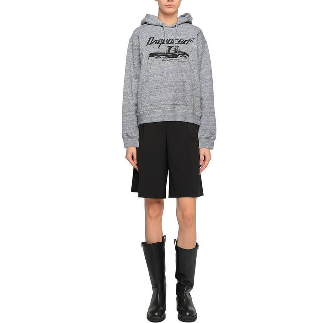 Gray Cotton SweatshirtDescription: – Composition: 100% Cotton – Long sleeves – Drawstring hood – Kangaroo pocket – Truck motif on the front – Gender: WOMEN –Gray Cotton Sweatshirt${tagsDsquared²Aulae Gray Cotton Sweatshirt Dsquared²Aulae Gray Cotton Sweat