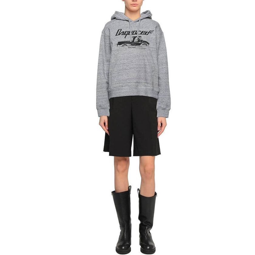 Gray Cotton SweatshirtDescription: – Composition: 100% Cotton – Long sleeves – Drawstring hood – Kangaroo pocket – Truck motif on the front – Gender: WOMEN –Gray Cotton Sweatshirt${tagsDsquared²Aulae Gray Cotton Sweatshirt Dsquared²Aulae Gray Cotton Sweat