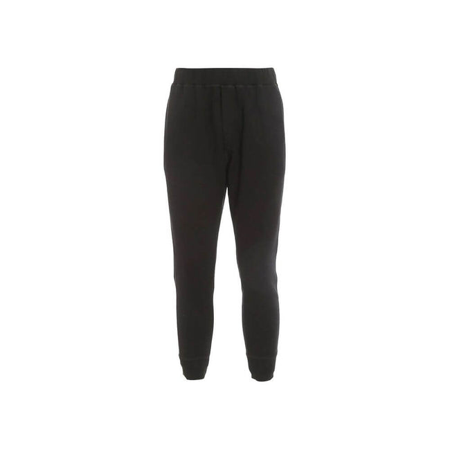 Black Cotton Joggers (Workout Pants)Description: – Composition: 100% Cotton – Elasticated waist – Two side pockets – Back contrast logo detail – Machine wash – Ribbed cuffs – Made in Italy – Gender: MEN –Black Cotton Joggers (Workout Pants)${tagsDsquared²