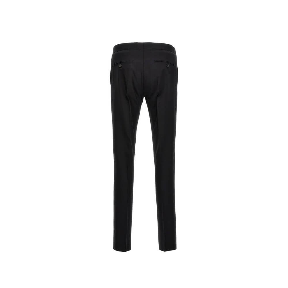 Black Elastane Two-Piece SuitDescription: – Composition: 5% Elastane 95% Wool – Front button closure – Two side pockets – Hand wash – Three front pockets – One back vent – Button cuffs – Two back pockets – Button and zip closure – Gender: MEN –Black Elast