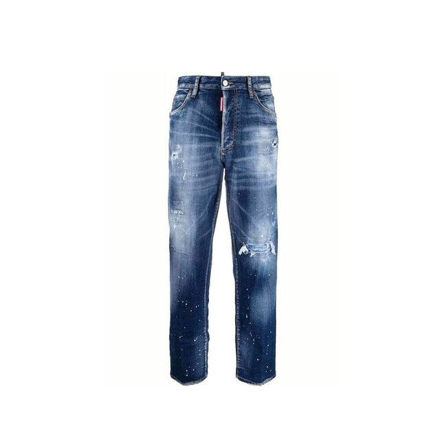 Blue Cotton Boyfriend JeansDescription: – Composition: 98% Cotton 2% Elastane – Front button closure – Belt loops – Five pockets – Machine wash – Destroyed effect – Back leather logo patch – Gender: WOMEN –Blue Cotton Boyfriend Jeans${tagsDsquared²Aulae B