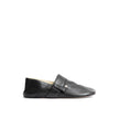 Black Calfskin SlippersDescription: – Composition: 100% calf leather – Inner: Leather – Insole: Leather – Sole: Leather – Branded insole – Iconic petal shaped toe – Belt Holes – Pocket And Rivet Details – Made in Italy – Gender: WOMEN –Black Calfskin Slip