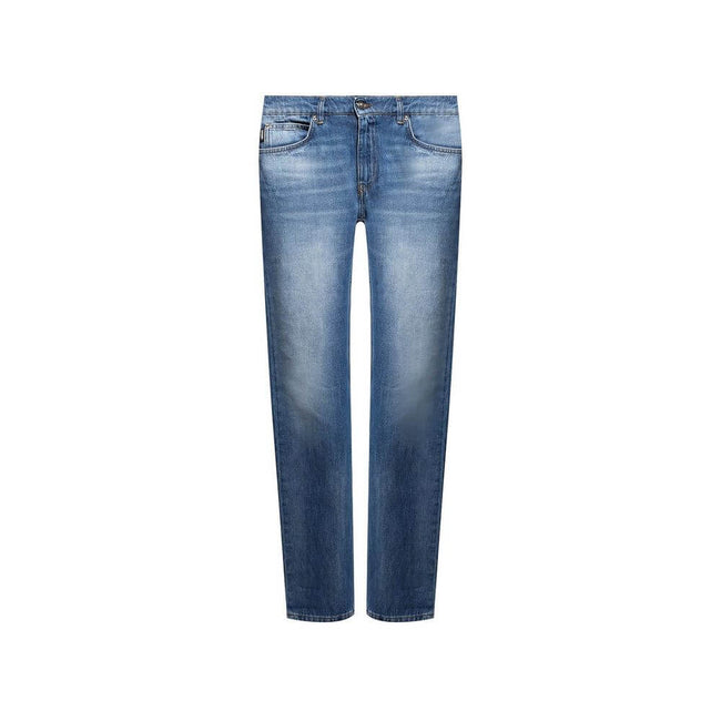 Blue Cotton Straight-Leg JeansDescription: – Composition: 100% cotton – belt loops – button and zip closure – five pockets – back logo detail – machine wash – made in Italy –Blue Cotton Straight-Leg Jeans${tagsVersaceAulae Blue Cotton Straight-Leg Jeans V