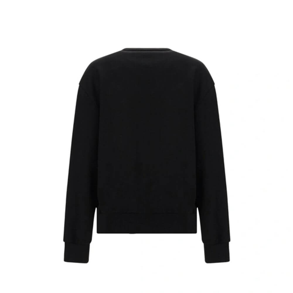 Black Cotton SweatshirtDescription: – Composition: 100% cotton – Ribbed trims – Round neck – Decorative studs – Contrast logo detail – Machine wash (delicate) – Made in Italy –Black Cotton Sweatshirt${tagsVersaceAulae Black Cotton Sweatshirt VersaceAulae