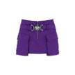 Purple Viscose Mini SkirtDescription: – Composition: 100% Viscose – Viscose satin – Side cargo pockets – The model is 177 cm tall and wears a size IT 40 – The fit is snug – Front zip closure – Made in Italy – Gender: WOMEN –Purple Viscose Mini Skirt${tags