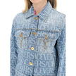 Blue Cotton Denim JacketDescription: – Composition: 100% Cotton – Long sleeves – Front button closure – Two side pockets – Back logo detail – Two front pockets – All-over printed logo detail – Made in Italy – Gender: WOMEN –Blue Cotton Denim Jacket${tagsV