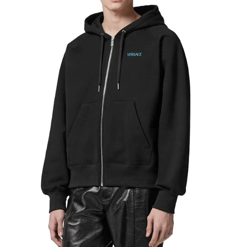 Black Cotton SweatshirtDescription: – Composition: 100% Cotton – Long sleeves – Two side pockets – Ribbed trims – Machine wash – Regular fit – Front zip closure – Front emboridered logo detail – Back multicolor maxi embroidery detail – Made in Italy – Gen