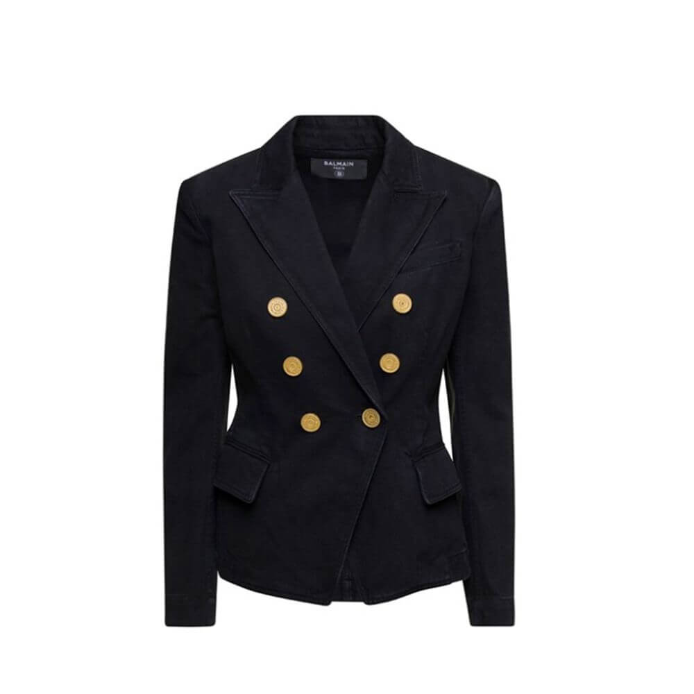 Black Cotton BlazerDescription: – Composition: 100% cotton – Fully lined – Front button closure – Gold-tone button detail – Machine wash (delicate) – Made in Italy –Black Cotton Blazer${tagsBalmainBlack Cotton BlazerDescription: – Composition: 100% cotton