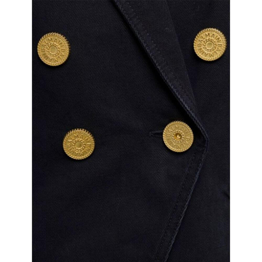 Black Cotton BlazerDescription: – Composition: 100% cotton – Fully lined – Front button closure – Gold-tone button detail – Machine wash (delicate) – Made in Italy –Black Cotton Blazer${tagsBalmainBlack Cotton BlazerDescription: – Composition: 100% cotton