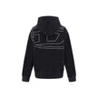 Black Elastane SweatshirtMacs Hoodie by Diesel, ribbed cuffs, ribbed hem, front kangaroo pocket, iconic tone-on-tone brand logo embroidered on front, contrasting maxi logo on back, regular fit. Season: AW25 Composition: 5% Elastane 95% Cotton MADE IN TURK