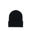 Black Wool BeanieThe Hat by Moncler x Edward Enninful is crafted from virgin wool. Featuring a ribbed knit, folded brim, and a front logo patch, it’s an essential and distinctive accessory. The unlined construction ensures a lightweight and comfortable fi