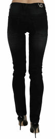 Dark Black Dora Slim Fit Denim Pants