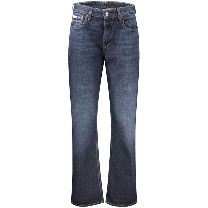 Blue Cotton Jeans Denim5-POCKET OXBOW JEANS, HIGH-RISE STRAIGHT, WIDE LEG, BUTTON AND ZIP, LOGOBlue Cotton Jeans Denim${tagsCalvin KleinBlue Cotton Jeans Denim5-POCKET OXBOW JEANS, HIGH-RISE STRAIGHT, WIDE LEG, BUTTON AND ZIP, LOGO5-POCKET OXBOW JEANS, HI