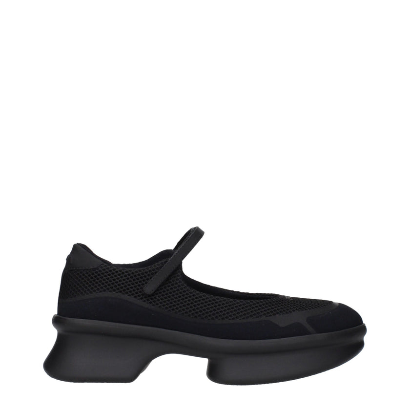 Black Fibres MulesDescription: The product with MPN 1F111OYZU050F0002 and code F84311 net in black is a sneakers designed by Prada. It has features like front logo, back logo. Additional Info: Style: Casual Closing type: Strap Closure Shoe sole: Rubber He