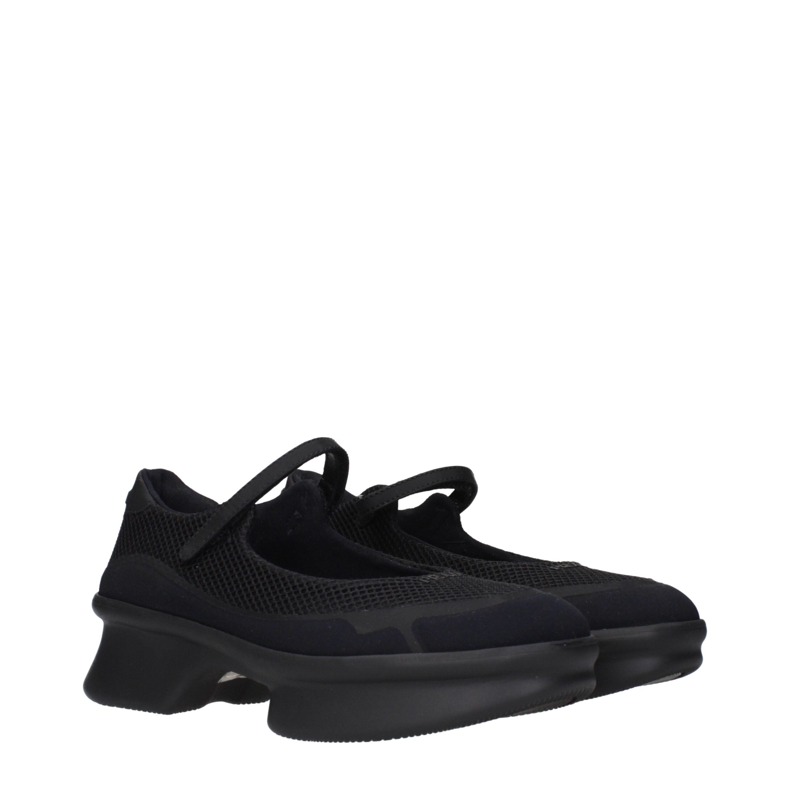 Black Fibres MulesDescription: The product with MPN 1F111OYZU050F0002 and code F84311 net in black is a sneakers designed by Prada. It has features like front logo, back logo. Additional Info: Style: Casual Closing type: Strap Closure Shoe sole: Rubber He
