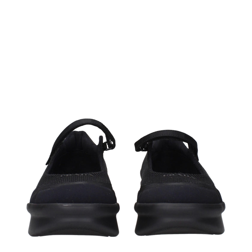 Black Fibres MulesDescription: The product with MPN 1F111OYZU050F0002 and code F84311 net in black is a sneakers designed by Prada. It has features like front logo, back logo. Additional Info: Style: Casual Closing type: Strap Closure Shoe sole: Rubber He