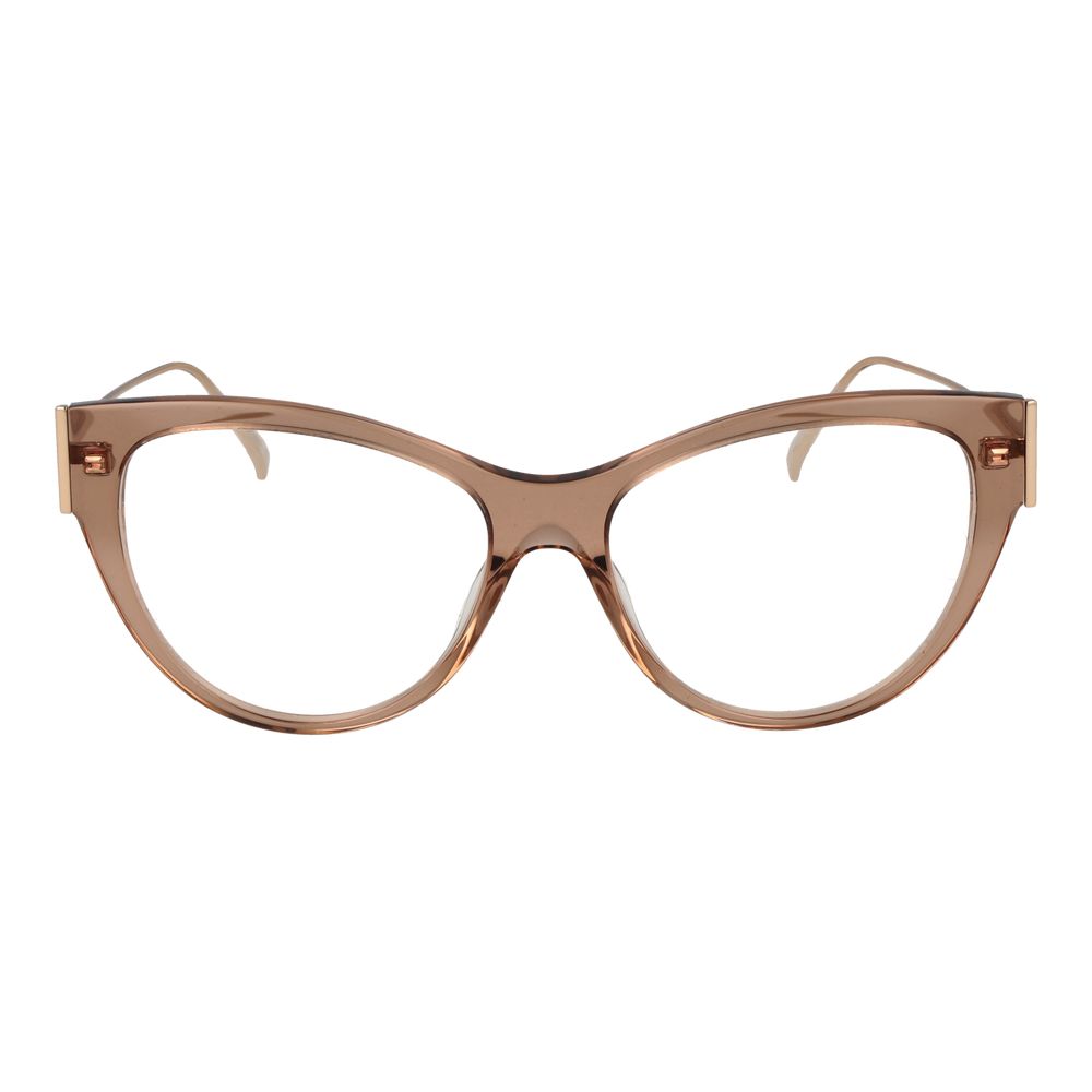 Beige Brillengestelle mit Synthetik- und Metalldetails