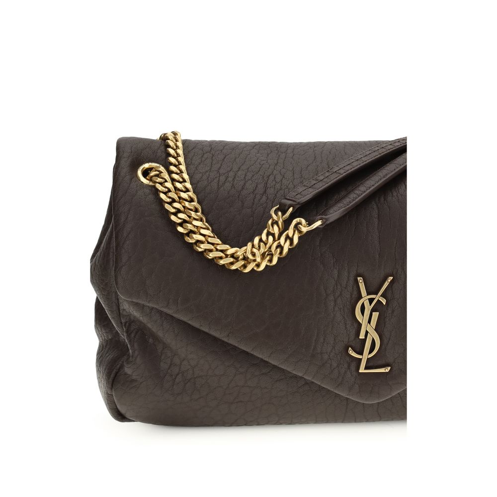 Gray Lamb Ovis Aries Aries Shoulder BagThe lambskin Calypso Shoulder Bag by Saint Laurent is an elegant and contemporary accessory. Featuring a magnetic flap closure on the front, it is embellished with a three-dimensional plaque with the brand’s iconic l
