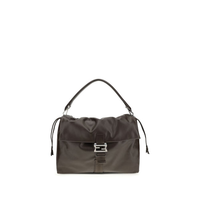Brown Calf Leather Bos Taurus Shoulder BagMamma Baguette Shoulder Bag by Fendi is a masterpiece of elegance and versatility, made of soft nappa leather and decorated with the iconic FF closure, embellished with a tone-on-tone leather insert. The large sue