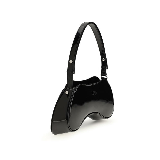 Black Polyethylene Shoulder BagThe Play large Shoulder Bag by Diesel is a modern and versatile accessory, featuring a unique and original design. It features an adjustable shoulder strap, allowing you to easily adjust it to the desired length. The glossy
