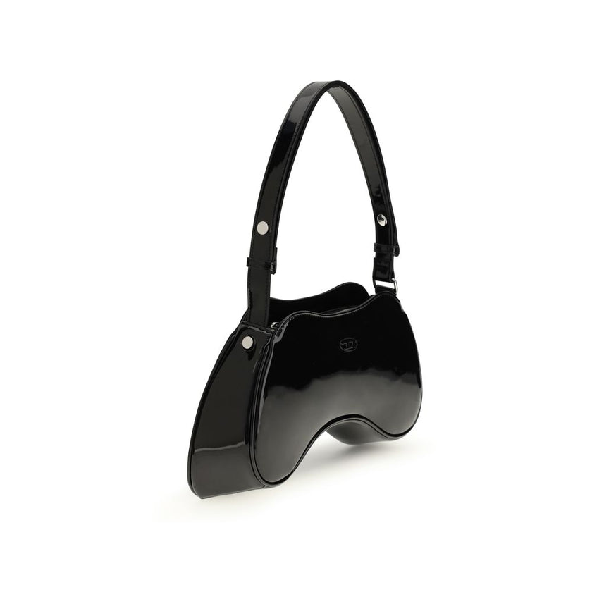 Black Polyethylene Shoulder BagThe Play large Shoulder Bag by Diesel is a modern and versatile accessory, featuring a unique and original design. It features an adjustable shoulder strap, allowing you to easily adjust it to the desired length. The glossy