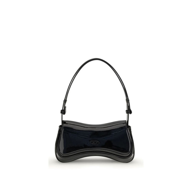 Black Polyethylene Shoulder BagThe Play Shoulder Bag by Diesel stands out for its curved, modern design, embellished with the logo on the front. Featuring a handle and a large single compartment, it offers practicality and style in one. The magnetic closu