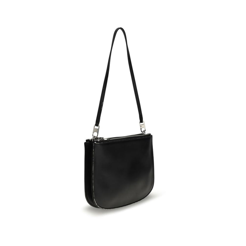 Black Calf Leather Bos Taurus Shoulder Bag1DR Twin Shoulder Bag by Diesel is made of smooth leather and embellished with an embossed D motif on the front, emblematic of the brand’s distinctive style. It features a removable flat handle and an adjustable,