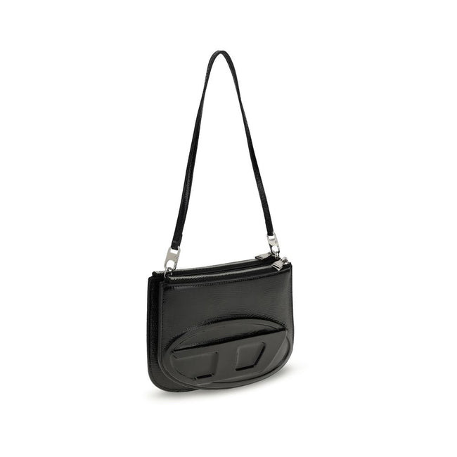 Black Calf Leather Bos Taurus Shoulder BagThe 1DR Twin Shoulder Bag by Diesel is a model with an original and sophisticated design, composed of two joined and zippered clutches, from which it takes its name “Twin.” Slim yet roomy, it is made of high-quali