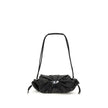Black Calf Leather Bos Taurus Shoulder BagThe Scrunch-D Shoulder Bag by Diesel is a modern and practical accessory. Featuring two round handles, it offers a front closure with a magnetic flap for easy access to its contents. The brand’s iconic appliquéd l
