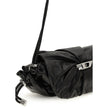 Black Calf Leather Bos Taurus Shoulder BagThe Scrunch-D Shoulder Bag by Diesel is a modern and practical accessory. Featuring two round handles, it offers a front closure with a magnetic flap for easy access to its contents. The brand’s iconic appliquéd l