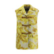 Yellow Wool Sleveless JacketThe Jacquard Wool-Blend Vest by Etro reinterprets the Montgomery style with artisanal elegance and distinctive character. Crafted from carded wool-blend cloth, it features a unique worn-in texture and a ramage jacquard pattern