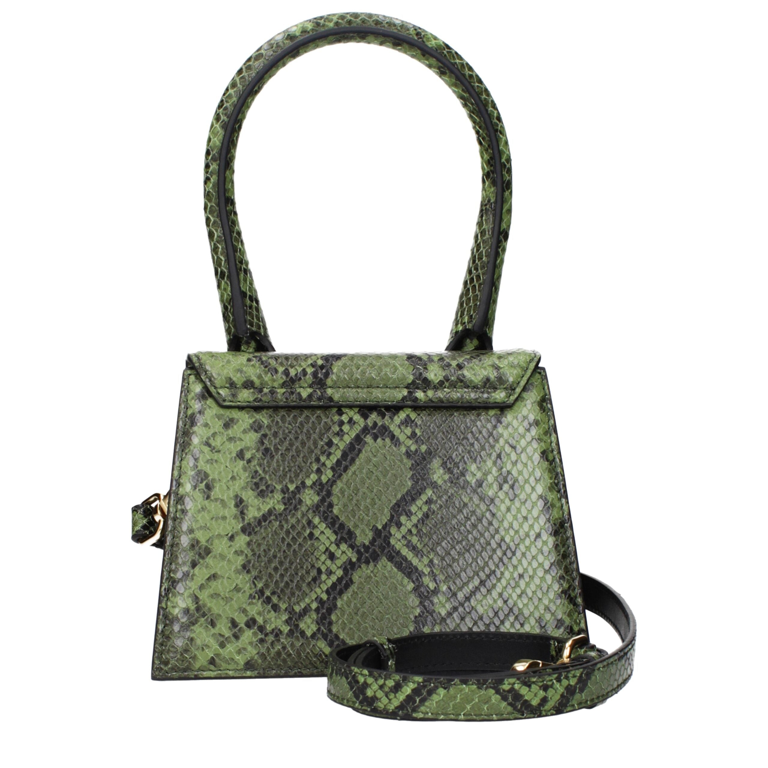 Green Leather HandbagDescription: The product with MPN 213BA0023198550 and code F84926 leather in green is a handbags designed by Jacquemus. It has features like front logo, adjustable shoulder, removable shoulder.Green Leather Handbag${tagsJacquemusGreen