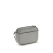 Gray Calf Leather Bos Taurus Shoulder BagSilver Calf XS Everyday Camera Shoulder Bag by Balenciaga, all covered by silver glittered, featuring printed logo on front, zip closure, adjustable shoulder strap, flat pocket at back, large flat pocket inside. Se