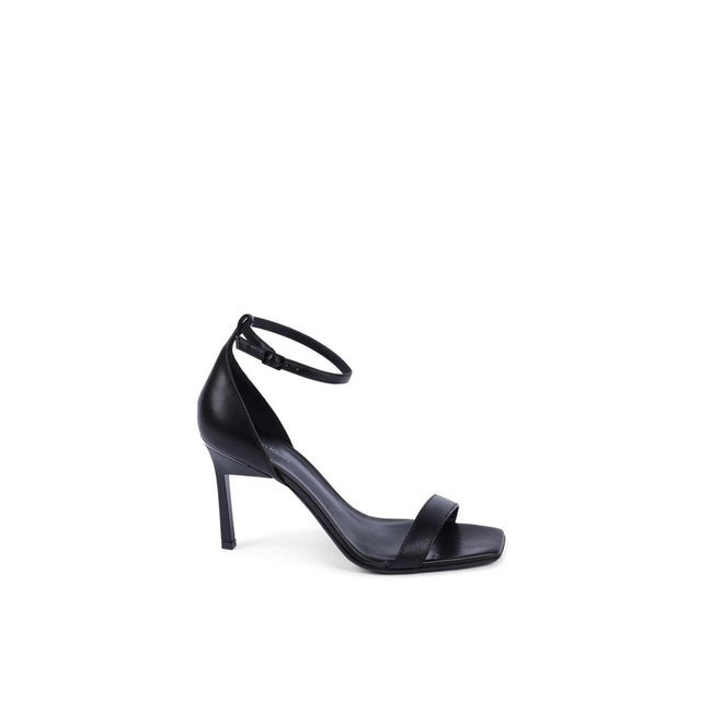 Black Leather Stiletto Heel SandalsBrand: Calvin Klein Model: HW0HW01610BEH Color: Black Composition: 100% Leather (FWA) Made in Italy Gender: Women Material: LEATHER (FWA) () Size on Tag: 38Black Leather Stiletto Heel Sandals${tagsCalvin KleinBlack Leath