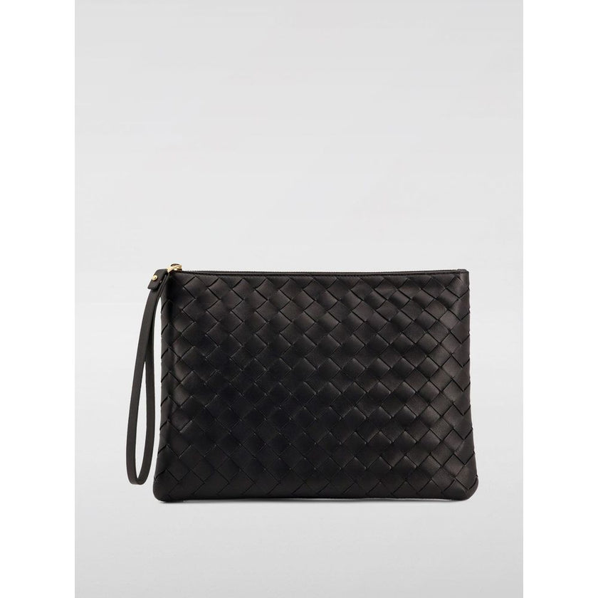 Black Leather HandbagCrafted from woven leather Features a secure zip closure Includes a convenient wristlet strap Versatile for various essentialsBlack Leather Handbag${tagsBottega VenetaBlack Leather HandbagCrafted from woven leather Features a secure z