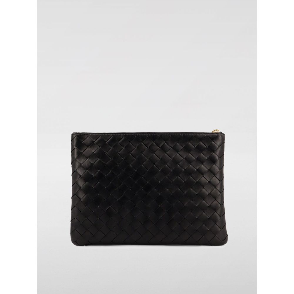 Black Leather HandbagCrafted from woven leather Features a secure zip closure Includes a convenient wristlet strap Versatile for various essentialsBlack Leather Handbag${tagsBottega VenetaBlack Leather HandbagCrafted from woven leather Features a secure z