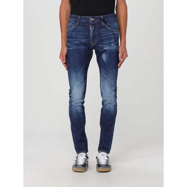 Blue Cotton Skinny JeansSkinny fit silhouette Features a stylish faded wash Subtle distressed accents Classic five pocket design Durable denim constructionBlue Cotton Skinny Jeans${tagsDsquared²Blue Cotton Skinny JeansSkinny fit silhouette Features a styl