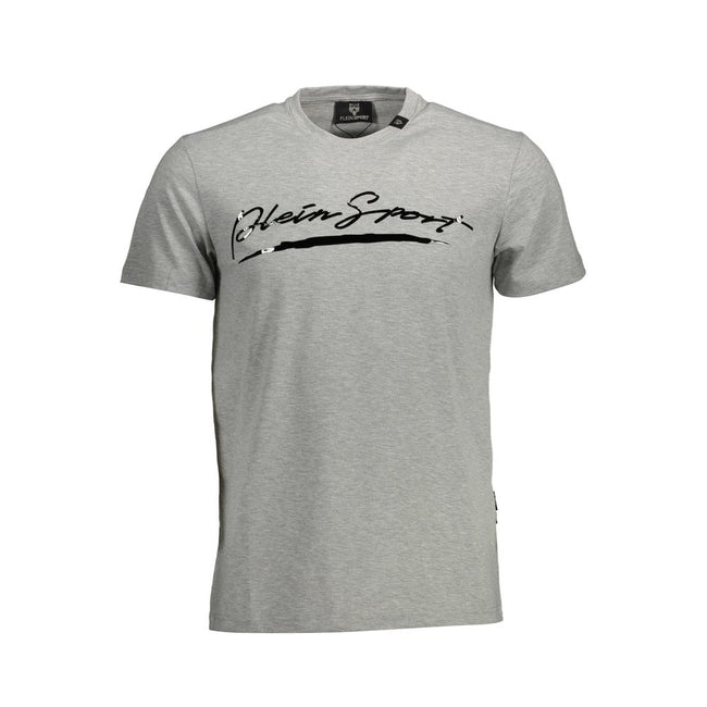 Gray Cotton T-Shirtshort sleeve t-shirt, crew neck, contrasting details, application, logoGray Cotton T-Shirt${tagsPlein SportGray Cotton T-Shirtshort sleeve t-shirt, crew neck, contrasting details, application, logoshort sleeve t-shirt, crew neck, contra